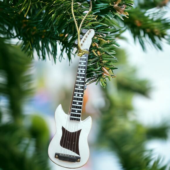 Musical Christmas Ornament Lot of 4 Kokopelli, Guitar Angel with Violin, Bass - Picture 3 of 6